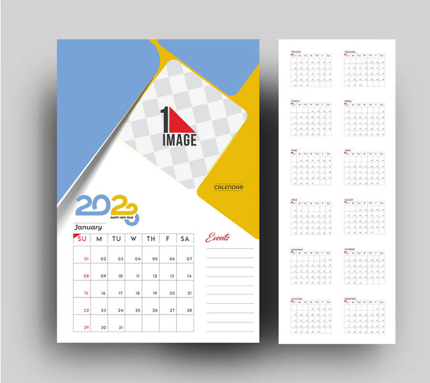 2023 Calendar Happy New Year Design with sapce of your image. - Vector, Image