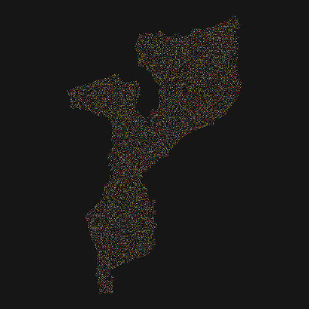 Mozambique Silhouet GePixelde patroon illustratie - Vector, afbeelding