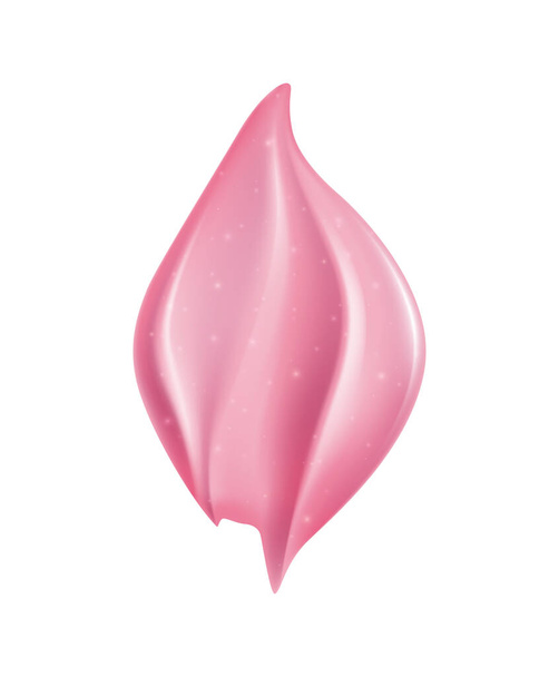 Cosmetische foundation lipgloss crème smeert realistische compositie met staal vorm en toon vector illustratie - Vector, afbeelding