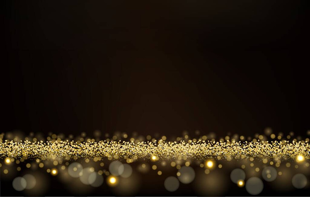 Abstract background. A golden glow with magical dust. Gold backlight. golden glitter dust. Sparkling glittery background decoration. Vector illustration - Vector, Image