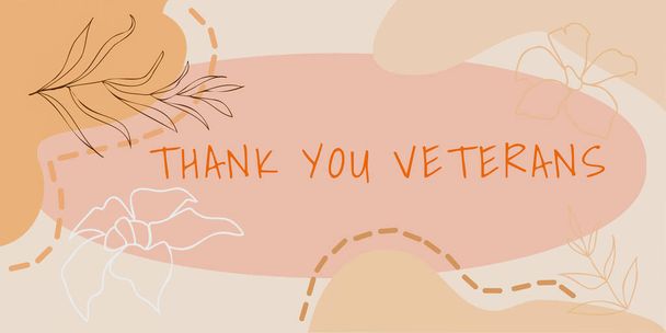 Podpis konceptualny Thank You Veterans, Business showcase Expression of Gratitude Greetings of Appreciation - Zdjęcie, obraz