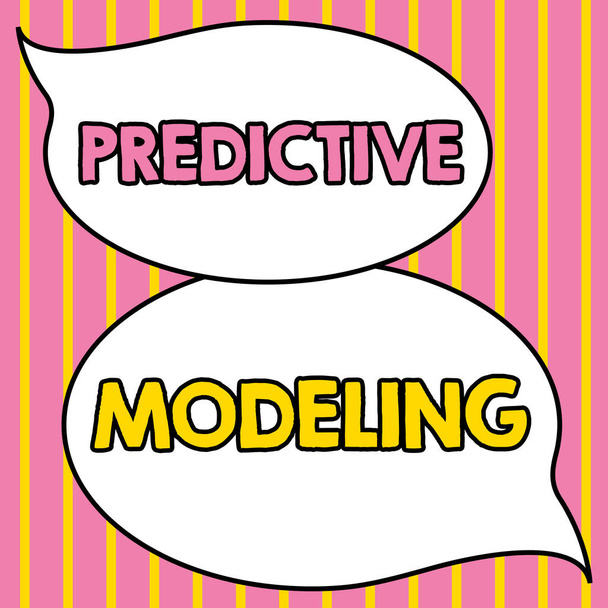 Koncepcionális kijelző prediktív modellezés, Word Írt karbantartási stratégia hajtja prediktív analitika - Fotó, kép