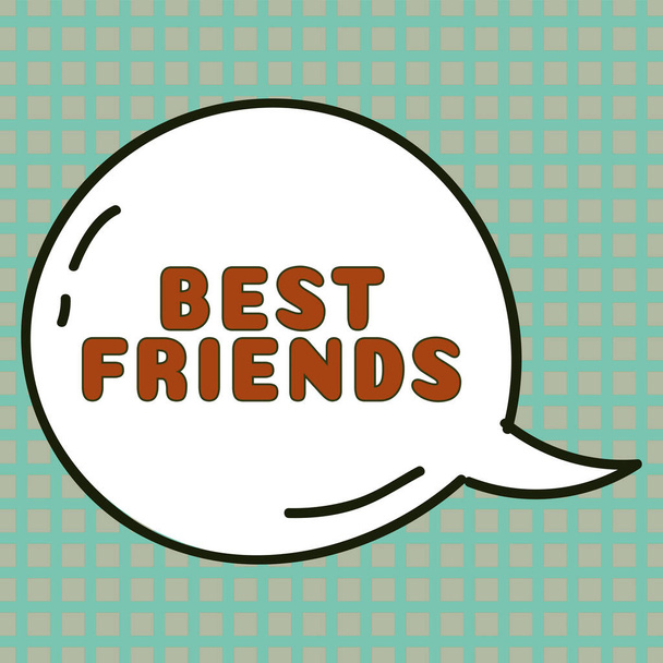 Handschrift Beste vrienden, Woord Geschreven op Een persoon die je waardeert boven andere personen Voor altijd vrienden - Foto, afbeelding