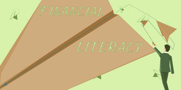 Inspiraatio osoittaa merkki Financial Literacy, Business näyteikkuna Ymmärtää ja asiantunteva siitä, miten raha toimii - Valokuva, kuva