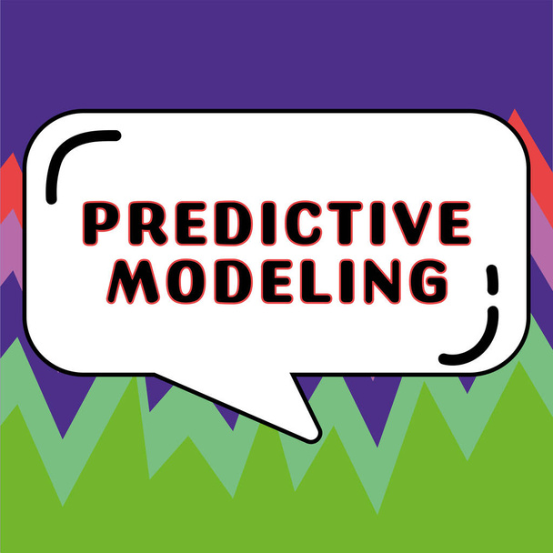 Kézírás szöveg prediktív modellezés, koncepció fotó karbantartási stratégia által vezérelt prediktív analitika - Fotó, kép