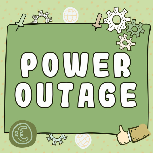 Почерк текста Power Outage, Обзор бизнеса Возможность влиять на сверстников для достижения целей - Фото, изображение