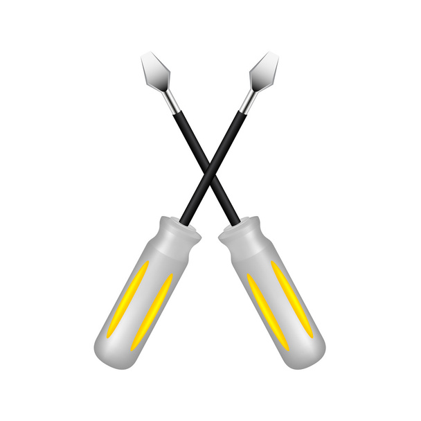 Two crossed screwdrivers - Vector, Image