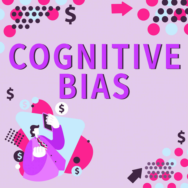 Testo ispiratore Cognitive Bias, Business showcase Trattamento psicologico per disturbi mentali - Foto, immagini