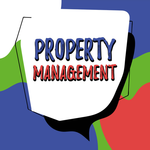 Konzeptionelle Bildunterschrift Property Management, Wort geschrieben über die Aufsicht über Immobilien Erhaltung des Wertes der Anlage - Foto, Bild