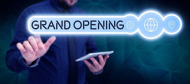 Написання тексту Grand Opening, Word for Ribbon Cutting New Business First Official Day Launching - Фото, зображення