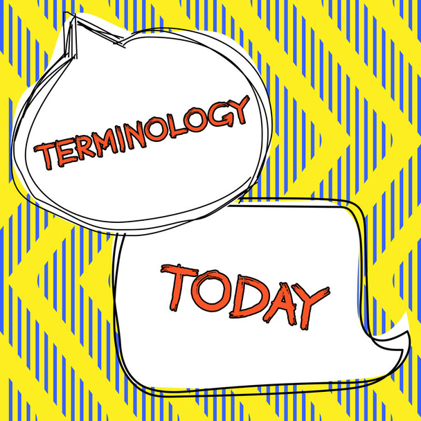 Konzeptionelle Darstellung Terminologie, Geschäftskonzept Fachbegriffe, die mit besonderer technischer Anwendung in Studien verwendet werden - Foto, Bild