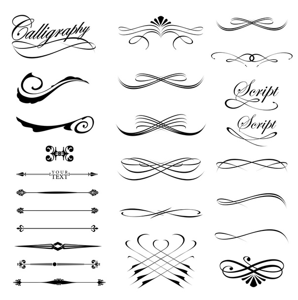Kalligraphie-Linien - Vektor, Bild