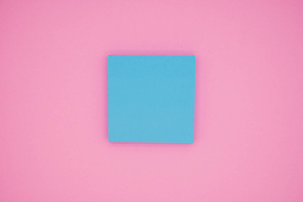 Sticky notes mockup on pink background, flat lay. - Fotografie, Obrázek