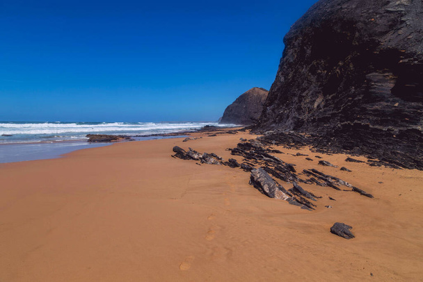 Beautiful empty beach in Algarve west coast, Portugal - Photo, Image