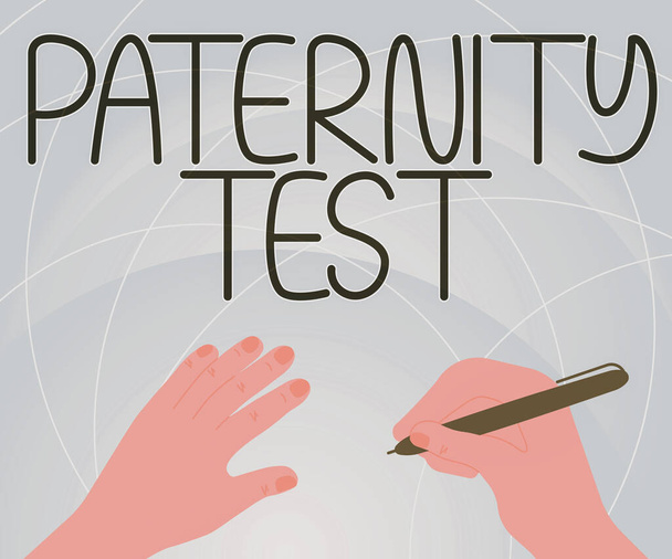 Signe texte montrant le test de paternité, concept signifiant un test d'ADN pour déterminer si un homme donné est le père biologique - Photo, image