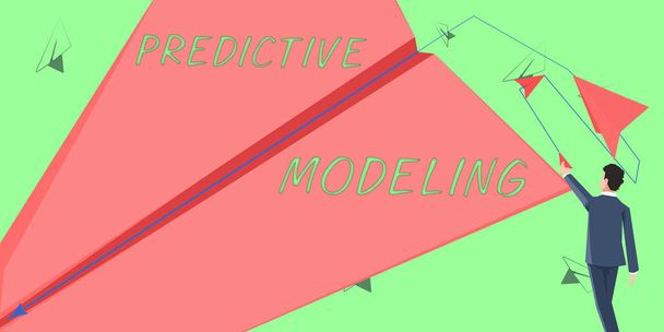 Tekst met inspiratie Predictive Modeling, Business concept maintenance strategy gedreven door predictive analytics - Foto, afbeelding