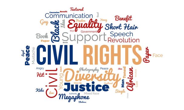 Civil Rights világ felhő háttér. Szövetségi tudatosság vektor illusztráció tervezési koncepció. - Vektor, kép