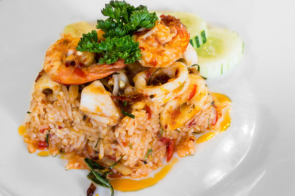 Sült rizs, a garnéla leves, Thai élelmiszer-stílusban. - Fotó, kép