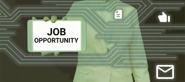 Konzeptionelle Bildunterschrift Job Opportunity, Business Überblick eine Beschäftigungschance oder die Chance einen Job zu bekommen - Foto, Bild