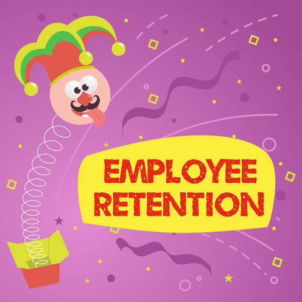 Tekst met inspiratie Employee Retention, Concept betekent interne wervingsmethode toegepast door organisaties - Foto, afbeelding
