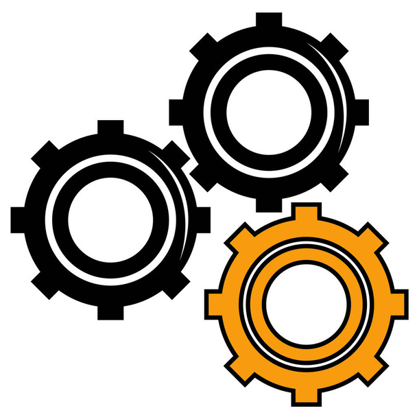 gears cogs settings machine icon - Vector, Image