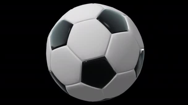 Football - Soccer Ball Rotating Seamless Loop 4K With Alpha Channel - Footage, Video