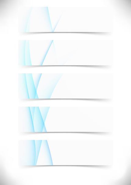 Blue smooth wave lines cards - Vektor, kép
