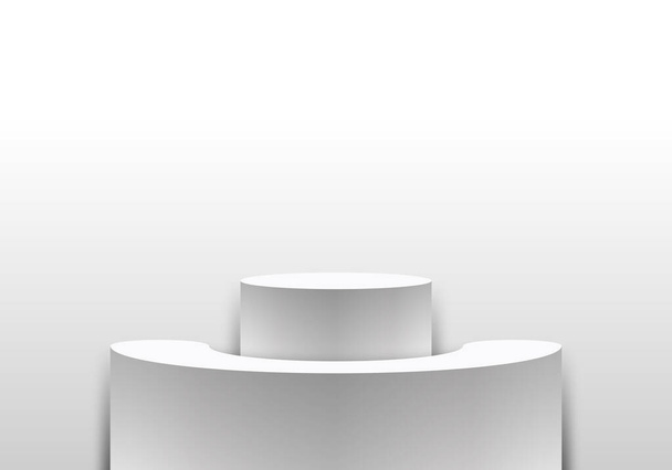 Discurso tribuno pódio branco 3D Isolado em fundo limpo. Apresentação de produto mockup apresentação. Ilustração vetorial - Vetor, Imagem