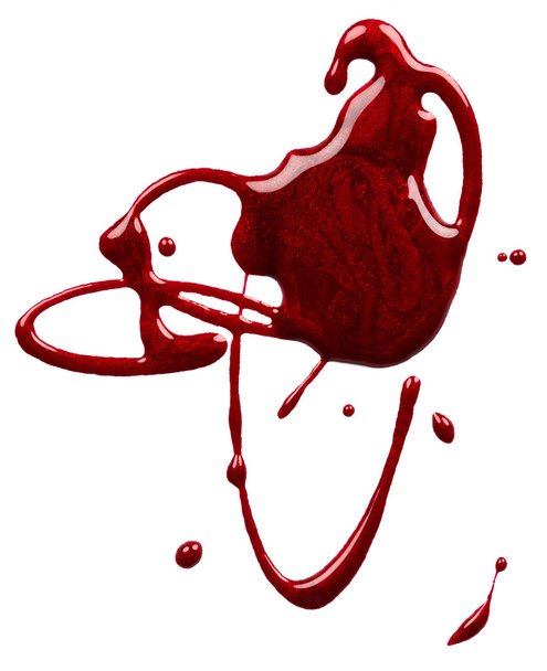 Salpicadura de esmalte de uñas rojo
 - Foto, Imagen