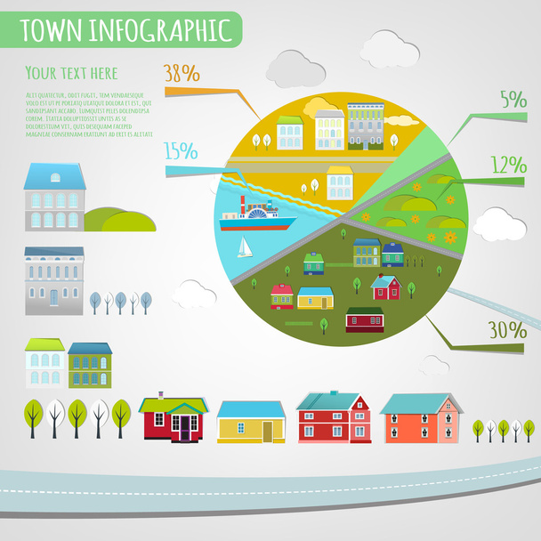 Stadt-Infografik - Vektor, Bild