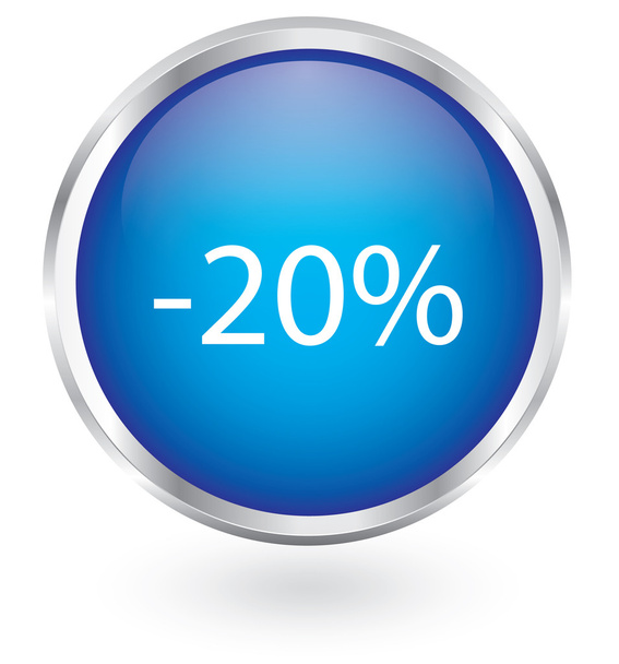 20 percent discount button - Vektör, Görsel