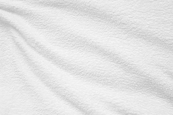 白い綿の生地のタオルの質感抽象的な背景 - 写真・画像