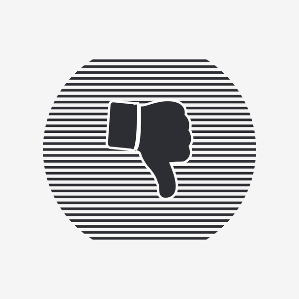 Hand with thumb down icon. Flat design style.  - Vector, Image