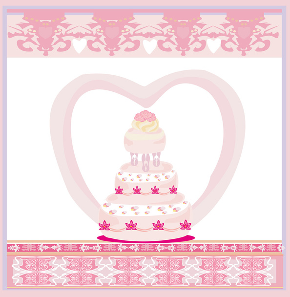 wedding cake card design  - Vetor, Imagem