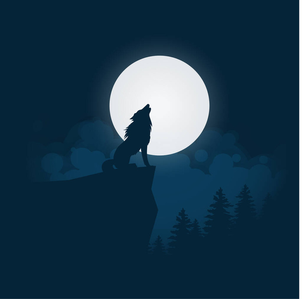 silhouette de cerf sur fond bleu, illustration vectorielle - Vecteur, image
