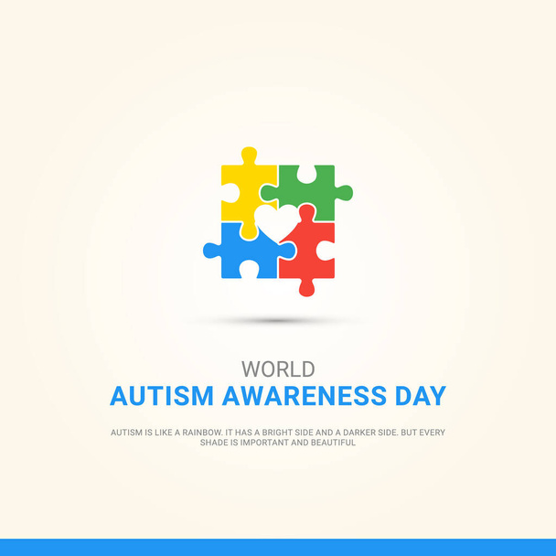Dia da consciência do autismo mundial design criativo para cartaz de bandeira arte vetorial - Vetor, Imagem
