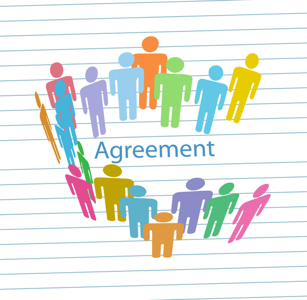 Company meet consensus agreement contract - Vector, Image