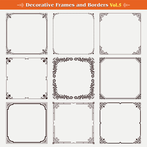 dekorative Rahmen und Grenzen setzen 5 Vektor - Vektor, Bild
