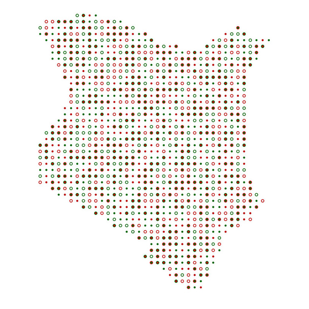 ケニアシルエットピクセル化パターンマップイラスト - ベクター画像