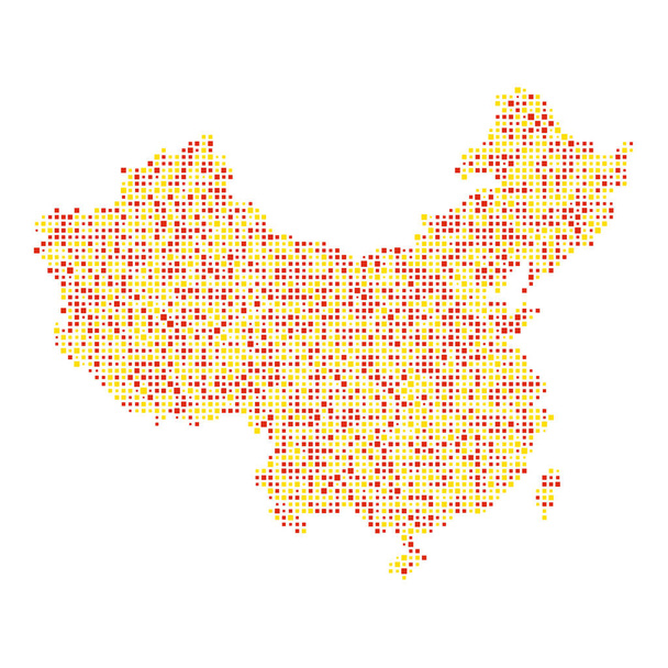 China silhouet Pixelvormige patroon illustratie - Vector, afbeelding