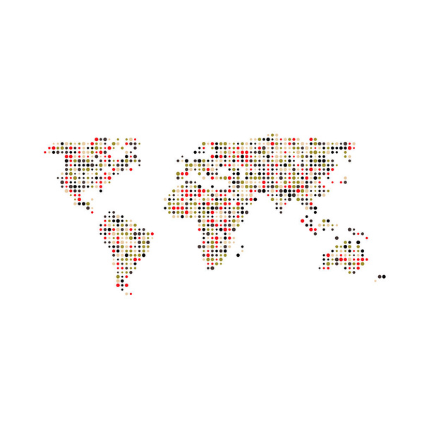 Svět 3 Silueta Pixelated pattern map illustration - Vektor, obrázek