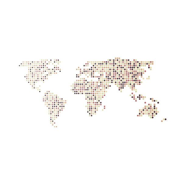 Mondo 3 Silhouette Pixelated modello mappa illustrazione - Vettoriali, immagini