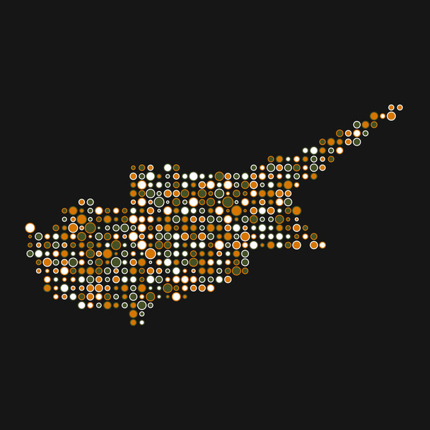 Chipre silhueta Pixelado ilustração mapa padrão - Vetor, Imagem