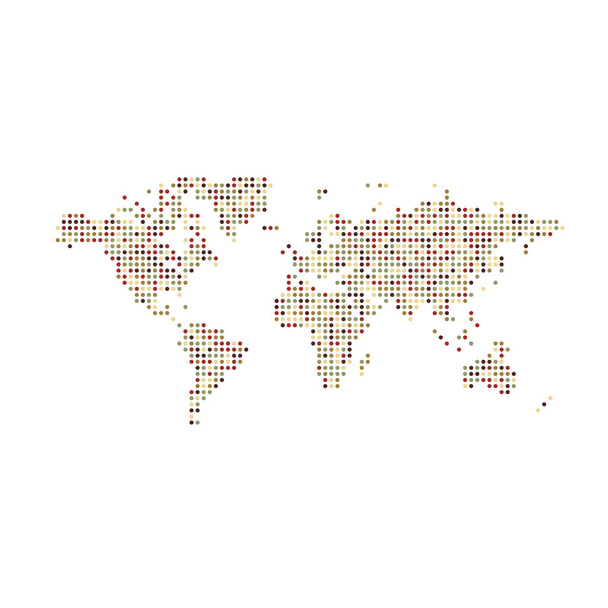 世界1シルエットピクセル化パターンマップイラスト - ベクター画像