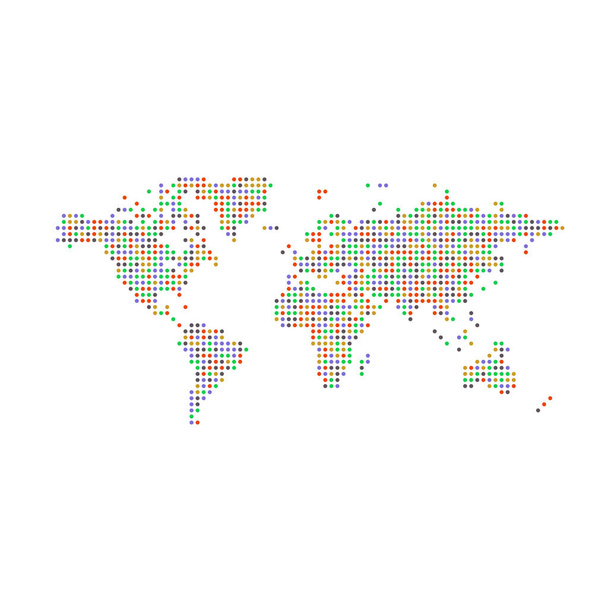 Világ 1 Silhouette Pixelated minta térkép illusztráció - Vektor, kép