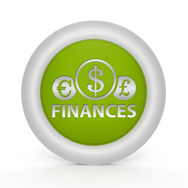 Icono circular de finanzas sobre fondo blanco
 - Foto, imagen