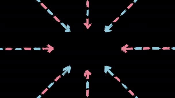 Hand-drawn arrow concentration lines (alpha) - Séquence, vidéo