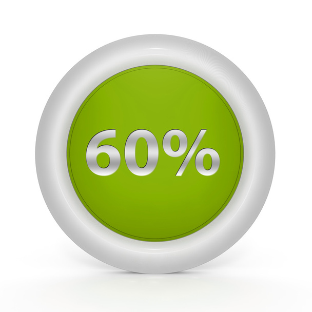 Κυκλική εικονίδιο εξήντα τοις εκατό σε άσπρο φόντο - Φωτογραφία, εικόνα