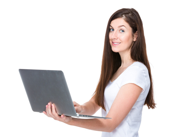 Woman with laptop - Foto, Imagem