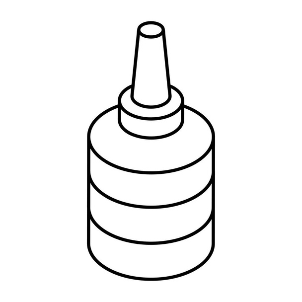 Иконка линейного изометрического дизайна бутылки клея  - Вектор,изображение